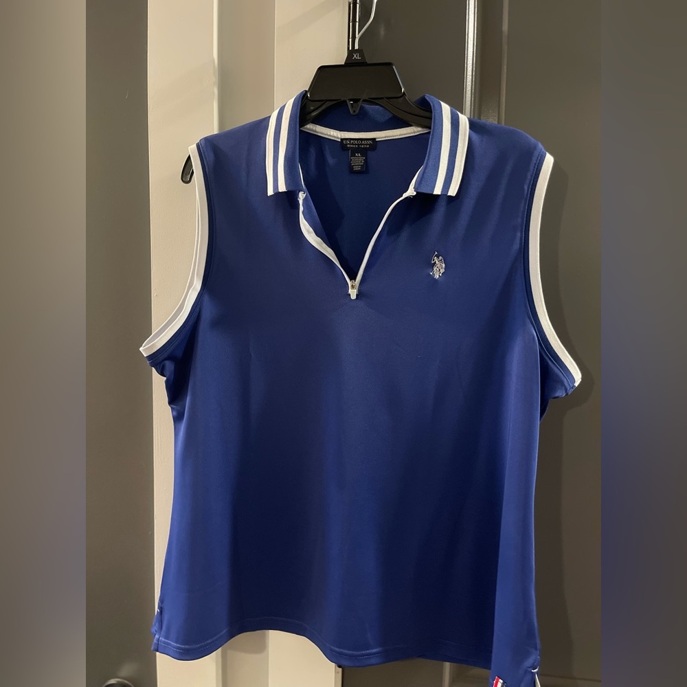 Sleeveless Polo Blouse